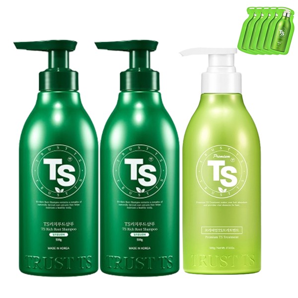 [TS샴푸] TS리치루트샴푸 500g*2개+프리미엄TS트리트먼트 500ml+파우치샴푸 5개