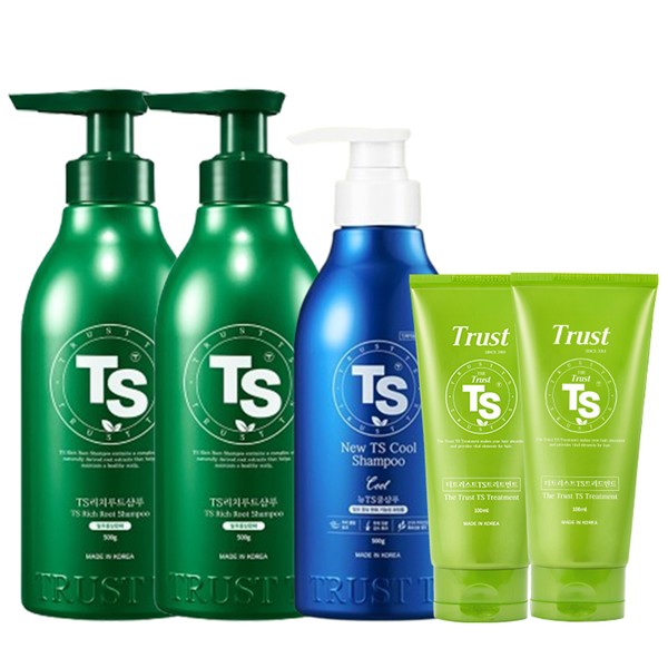 [TS샴푸] TS리치루트샴푸 500g*2개+뉴TS쿨샴푸 500g+더트러스트TS트리트먼트 100ml*2개