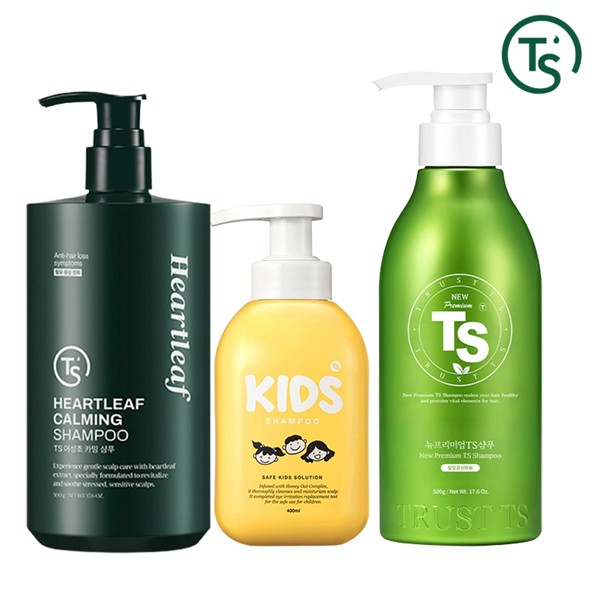[TS샴푸] TS키즈샴푸 400g+TS어성초카밍샴푸 500g+뉴프리엄TS샴푸 500g